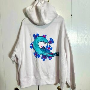 NWT. Disney Parks Surfing Stitch 2X Hoodie Pullover Sweatshirt White Size 2X.
